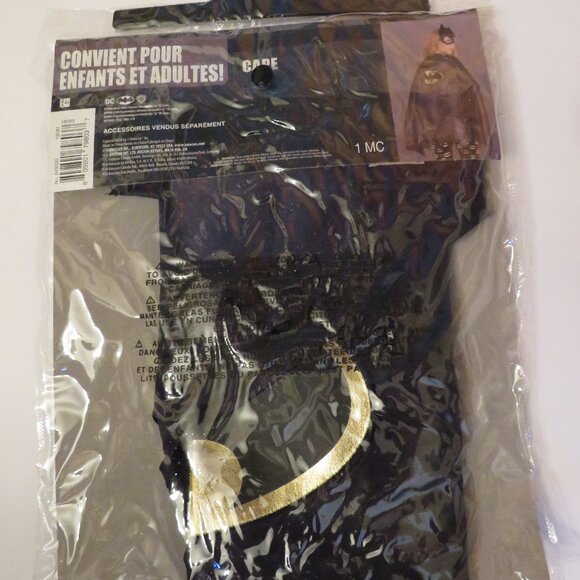 Batman Batgirl cape Black with Gold Logo Halloween Costume for Kids and Adults - Picture 4 of 4